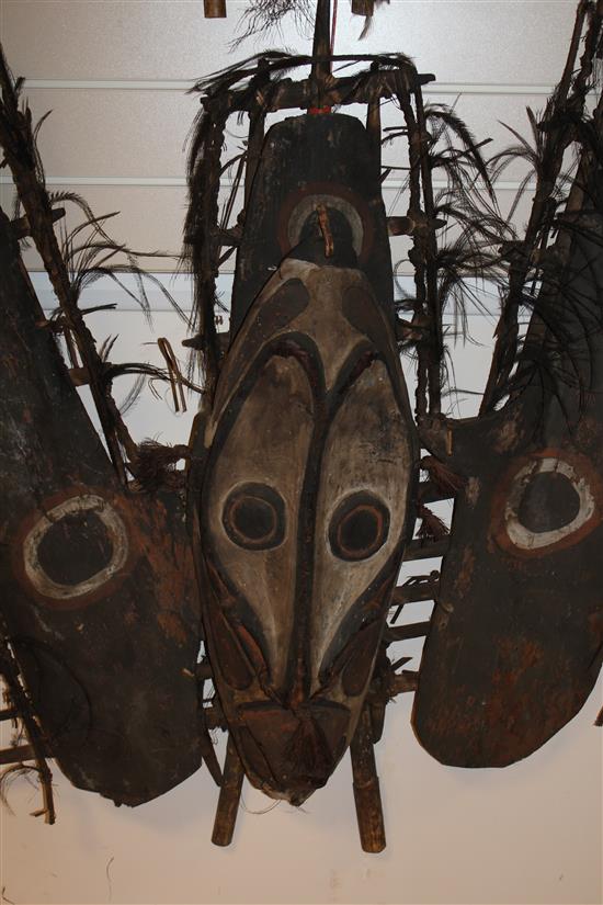 Two Sepik River canoe shields